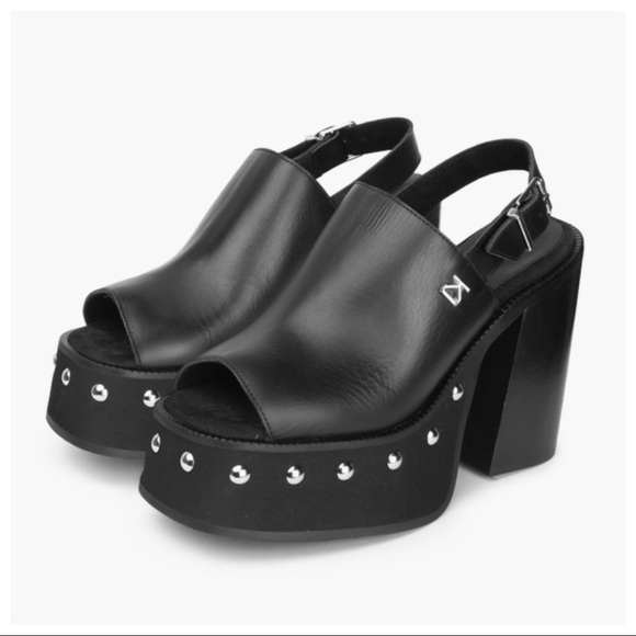 Made in Spain Beautiful Lena Black Leather Platform - Picture 3 of 3